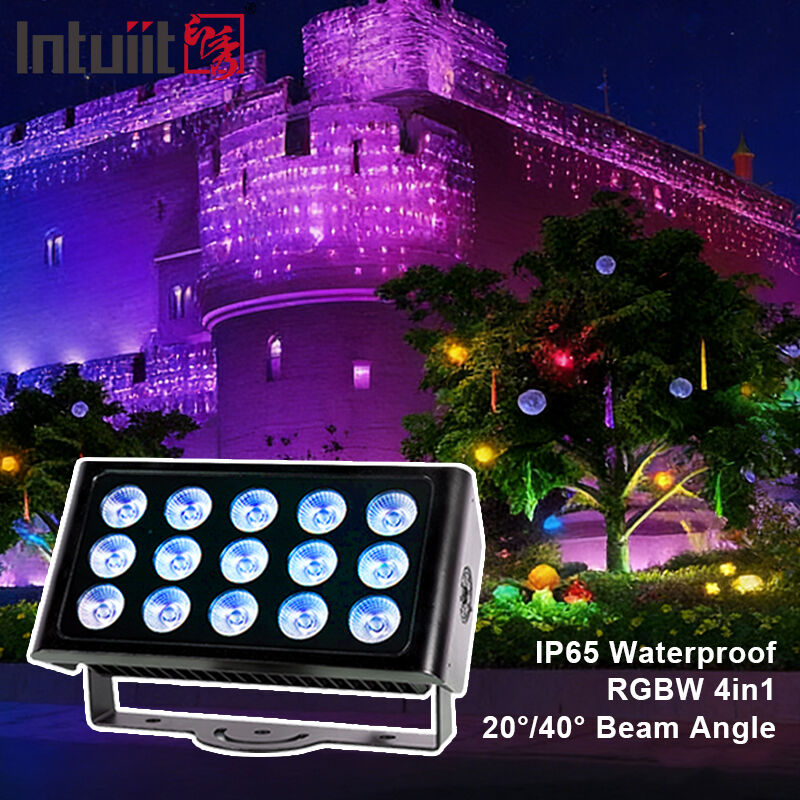 Profesjonalne IP65 wodoodporne światło halogenowe LED 15x5W RGBW 4 w 1 krajobraz zewnętrzny światło punktowe aluminium architektoniczne światło myjące