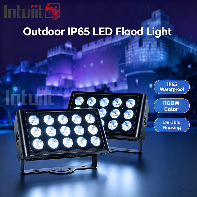 15x5W RGBW 4-w-1 IP65 zewnętrzne światło LED ‡ DMX512 wodoodporne szerokie światło dla ogrodu, sceny i oświetlenia budynków
