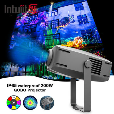 200W Gobo Projektor Zewnętrzny IP65 Gobo logo Projektor wodoodporny Logo niestandardowe Rotacyjne Gobo Projektor światło