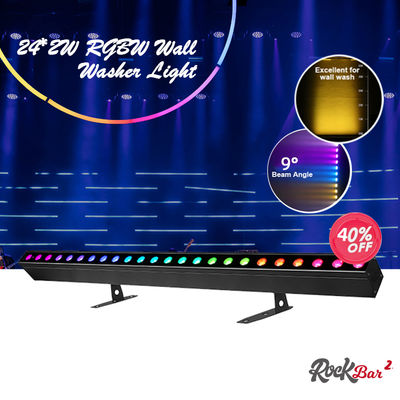 Światło do mycia IP20 DMX512 Zaawansowane rozwiązanie muzyki inteligentnej 24*2W RGBW LED Lights Linear Bar Wall Washer