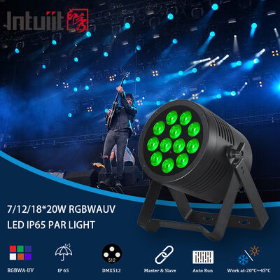 LED 7/12/18X20W Rgbwa Uv 6In1 wodoodporny DMX 512 Led Par Light dla projektów zewnętrznych