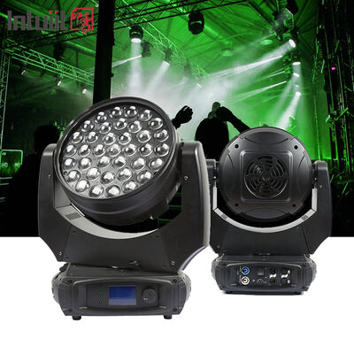 Professional 37x10W RGBW 4-in-1 LED Zoom Moving Head Wash Light 5-60 Degree Big Bee Eye Stage Lighting for Concert Stadium Performance