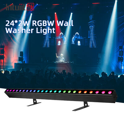 Światło ścienne LED w pomieszczeniach 24x2W RGBW DMX512 Dźwięk Aktywne oświetlenie baru scenicznego IP20 Liniowe oświetlenie do mycia ścian dla dekoracji wnętrz architektonicznych
