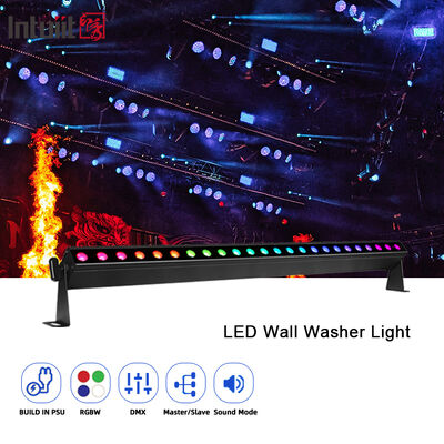 Profesjonalny 9-stopniowy wąski wiązek LED do mycia ścian 24x2W RGBW 4in1 DMX512 Wnętrze Liniowy Bar Światła do Mycia