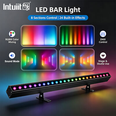 24x2W RGBW 4-w-1 Liniowa listwa LED do mycia ścian — aktywowana dźwiękiem DMX512 do oświetlenia budynków i wydarzeń