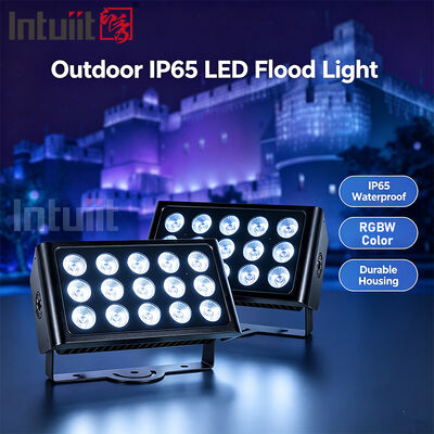 15x5W RGBW 4-w-1 IP65 zewnętrzne światło LED ‡ DMX512 wodoodporne szerokie światło dla ogrodu, sceny i oświetlenia budynków