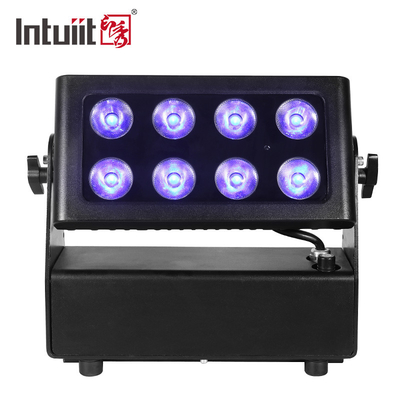 IP65 Wodoodporna zewnętrzna podkładka ścienna 8 * 15 W 4 w 1 RGBW Led Bateria Ścienne światło sceniczne